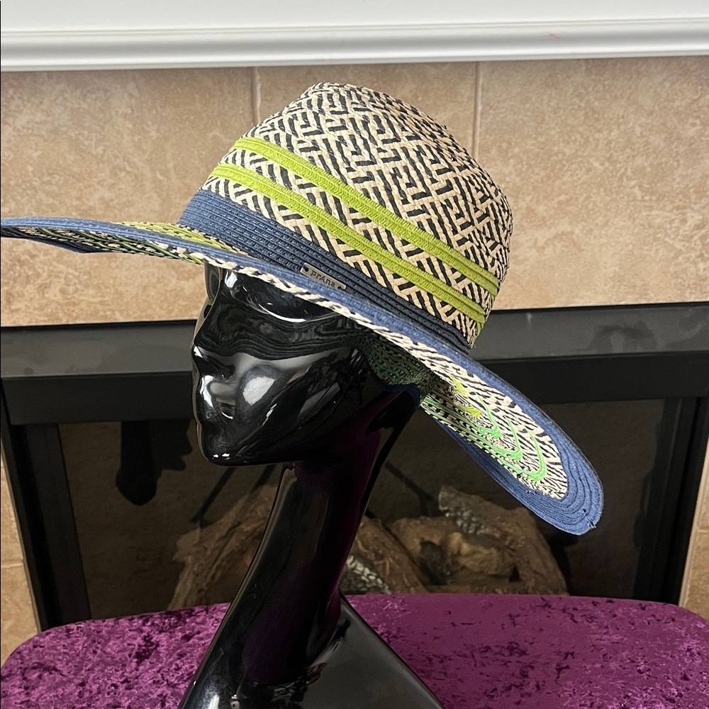 Prana Geometric Blue and Lime Women's Hat
